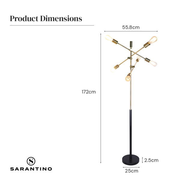Sarantino Metal Sputnik Floor Lamp Home And Garden Lighting Floor Lamps