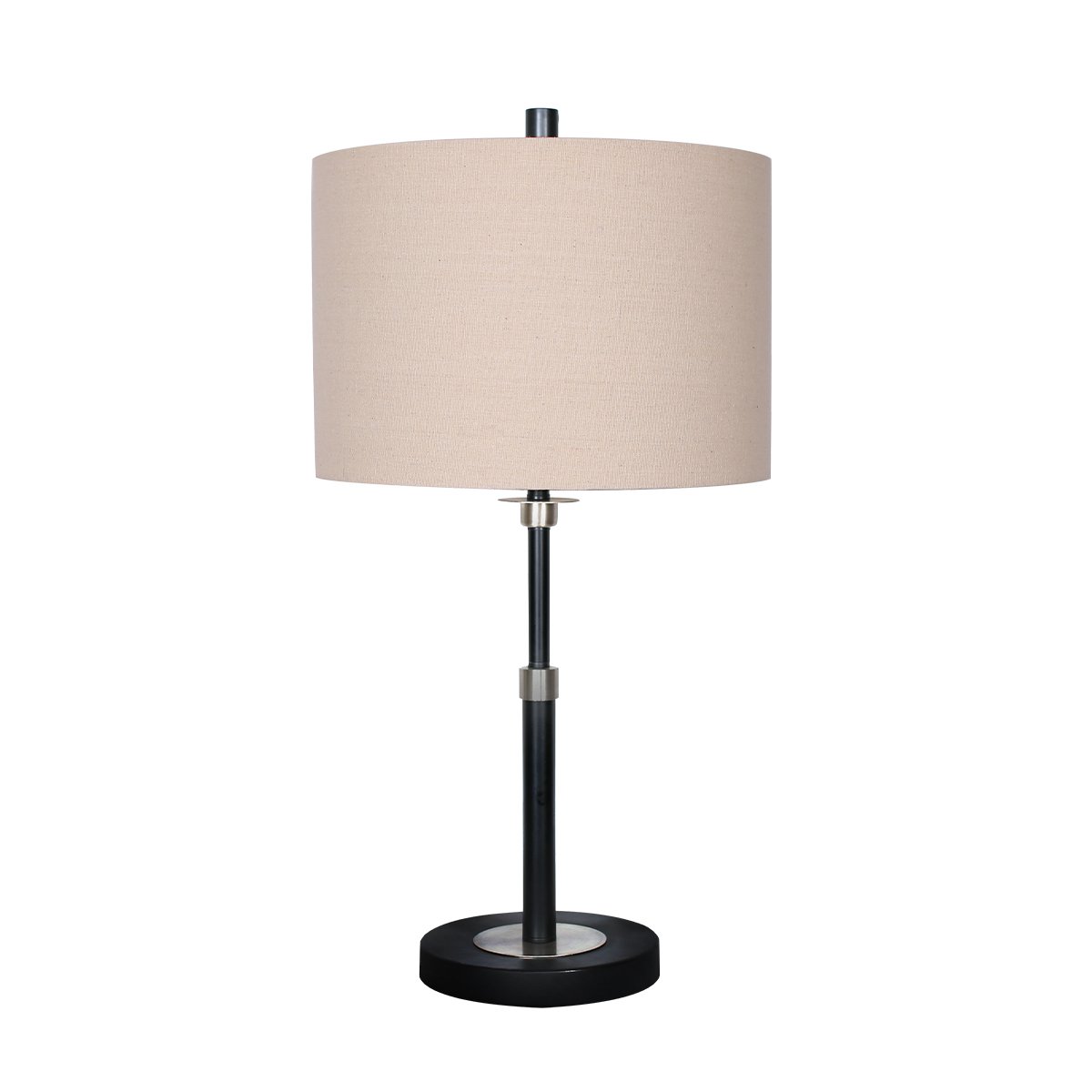 Sarantino Metal Table Lamp With Linen Drum Shade Lamps