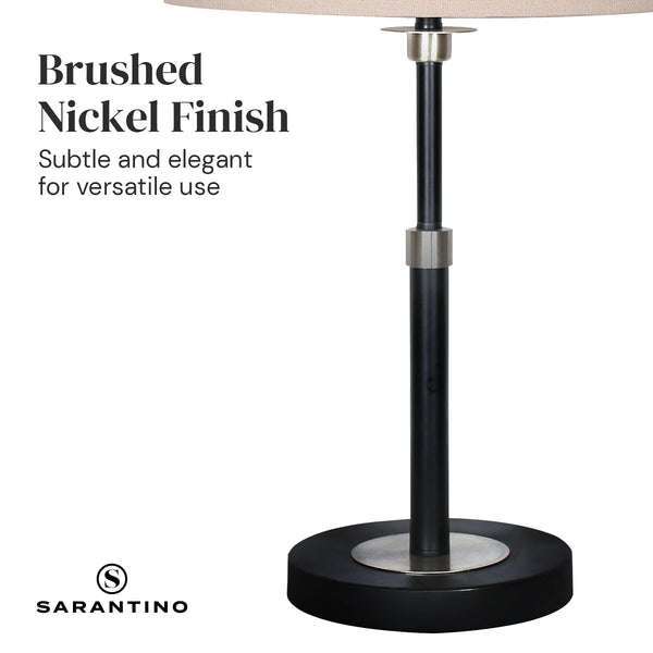 Sarantino Metal Table Lamp With Linen Drum Shade Lamps