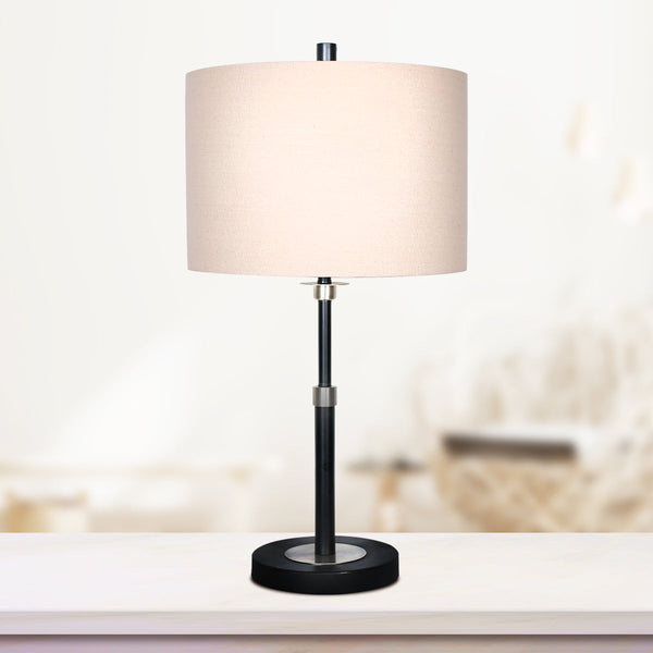 Sarantino Metal Table Lamp With Linen Drum Shade Lamps