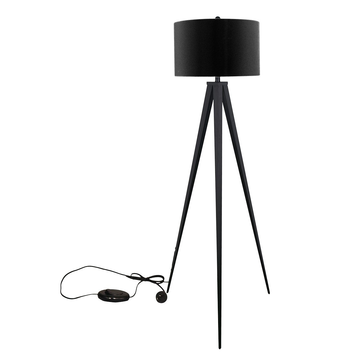 Sarantino Minimalist Modern Tripod Floor Lamp Black Floor Lamps