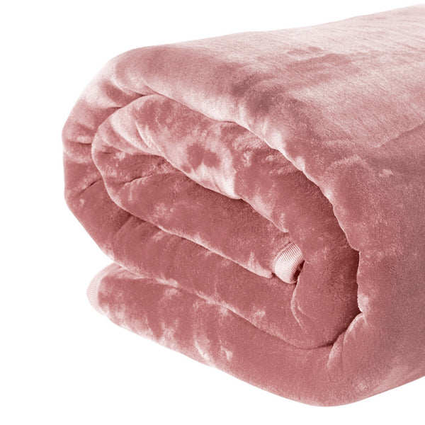Laura Hill Queen Size Mink Blanket Soft Plush Faux Throw Rug Pink 220 X 240Cm Bedding Blankets