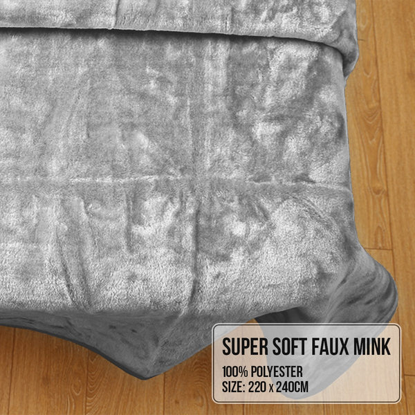 Laura Hill Queen Size Faux Mink Blanket Soft Plush Double Sided Bedding Throw Rug Blankets