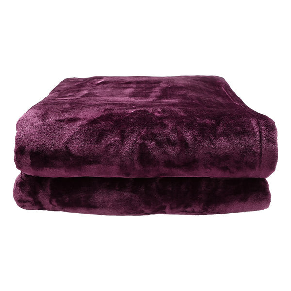 Laura Hill Double Sided Faux Mink Blanket 220 X 240Cm Purple Bedding Home And Garden Blankets