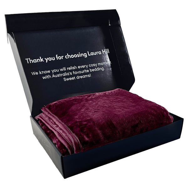 Laura Hill Double Sided Faux Mink Blanket 220 X 240Cm Purple Bedding Home And Garden Blankets