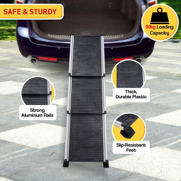 Furtastic Aluminium Telescopic Pet Ramp For Dogs Transport And Travel Pet Transport