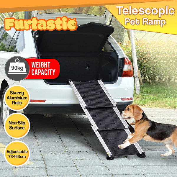 Furtastic Aluminium Telescopic Pet Ramp For Dogs Transport And Travel Pet Transport