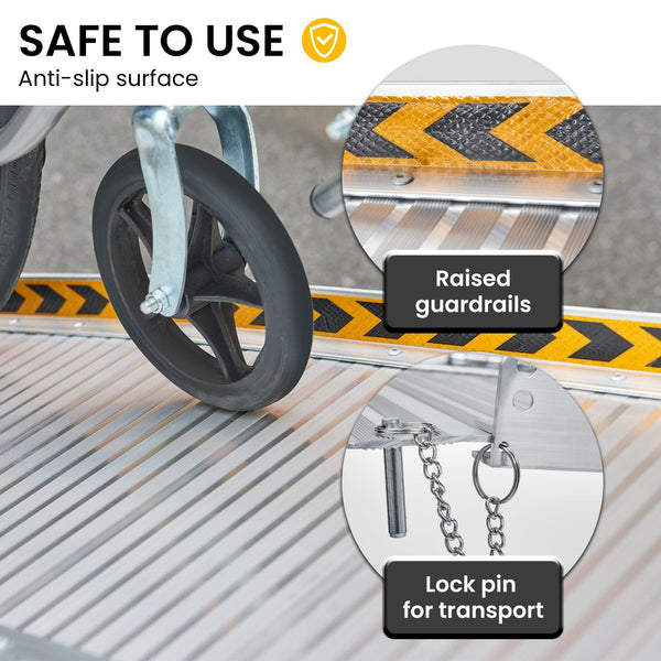 Rigg Aluminium Foldable Wheelchair Ramp With Handle Mobility Access 3Ft Mobility Access Ramps