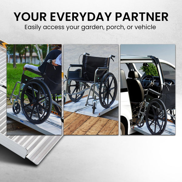 Rigg Aluminium Foldable Wheelchair Ramp With Handle Mobility Access 3Ft Mobility Access Ramps