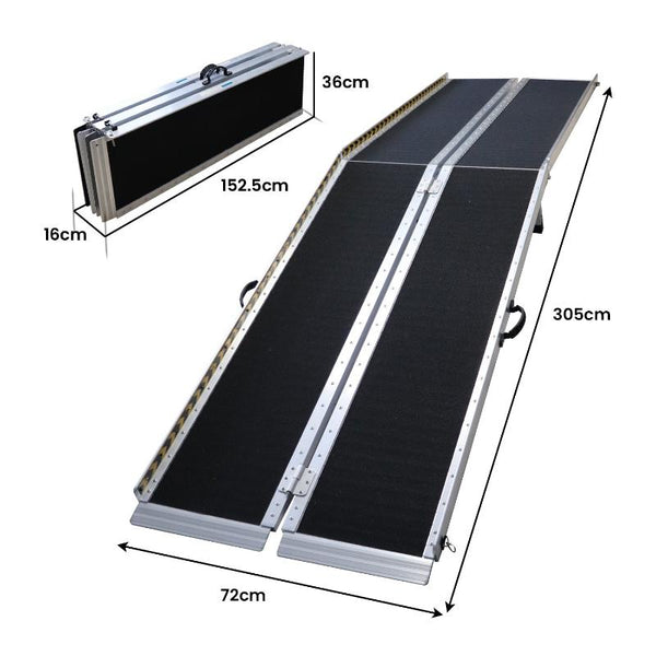Kartrite Aluminium Wheelchair Ramp With Leg Support 10Ft Mobility Access Ramps