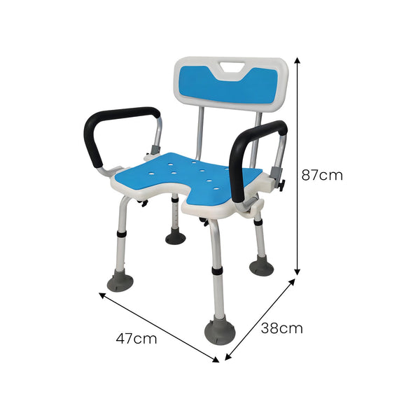 Orthonica Height Adjustable Aluminium Shower Chair With Armrests Furniture Other Shower & Bath Accessories