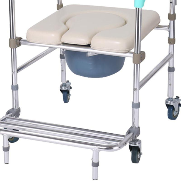 Orthonica Commode Chair With Castors Aluminium Frame Footrest Soft Push Handles Commodes & Shower Chairs