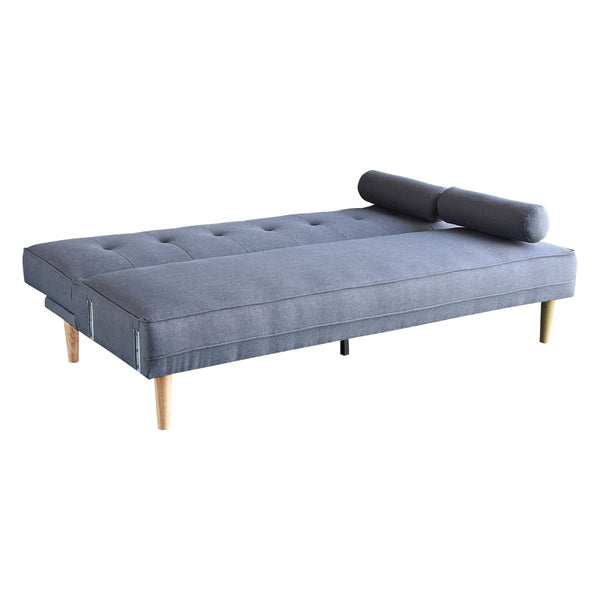 Sarantino Madison Dark Grey Linen Sofa Bed Lounge Couch Furniture For Home Sofa Beds