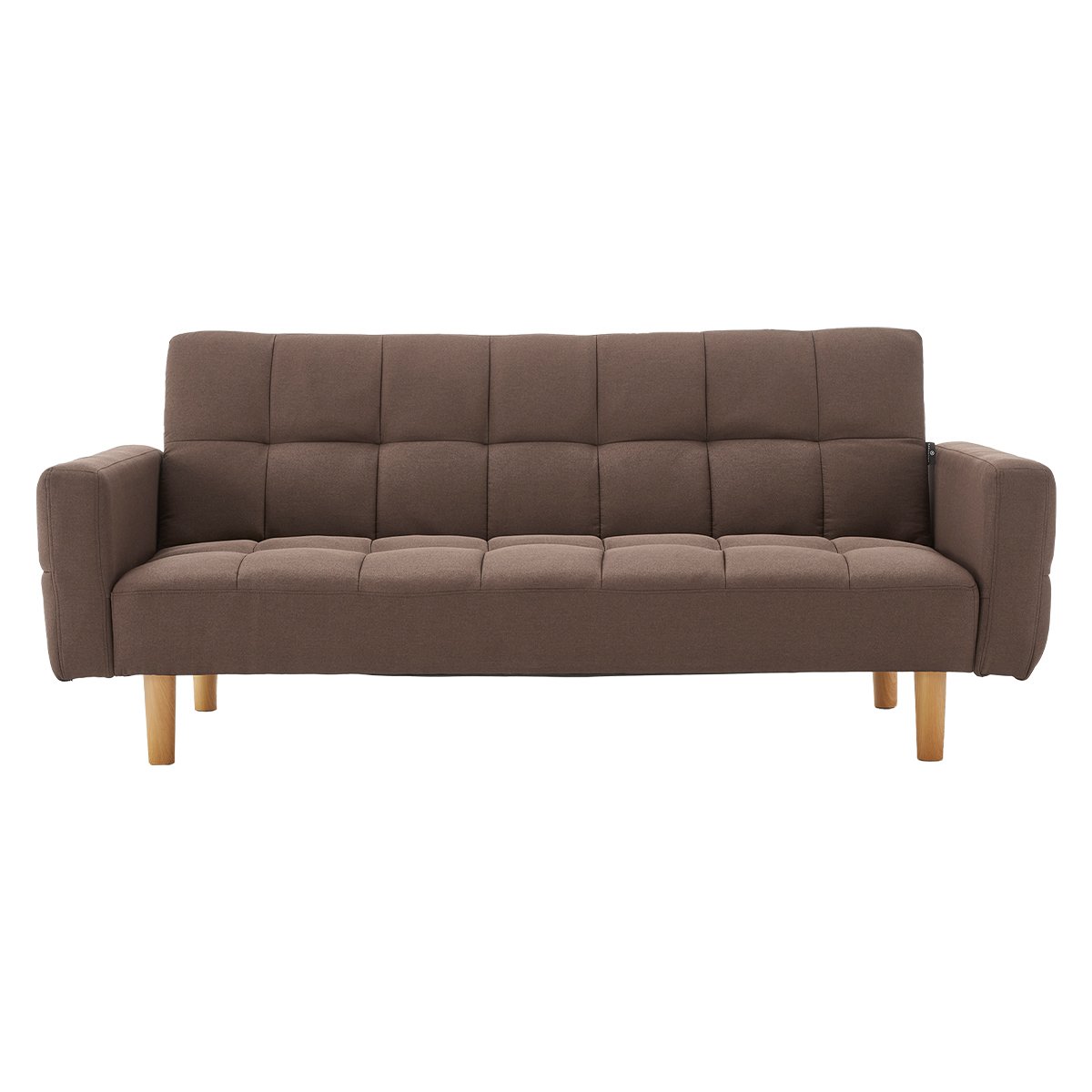 Sarantino 3 Seater Fabric Sofa Bed Futon Brown Sofa Beds