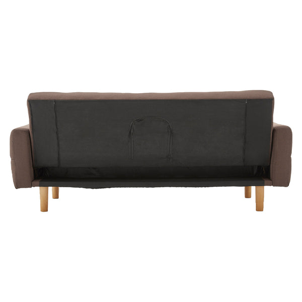 Sarantino 3 Seater Fabric Sofa Bed Futon Brown Sofa Beds
