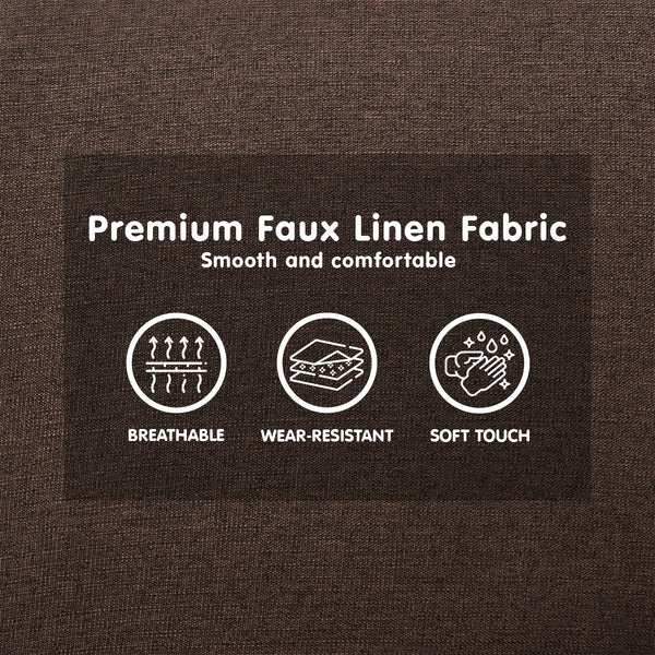 Sarantino 3 Seater Fabric Sofa Bed Futon Brown Sofa Beds