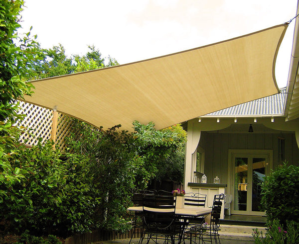 Wallaroo Square Shade Sail Sand For Garden Outdoor Living 10M X Shade Sails