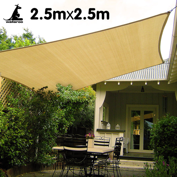 Wallaroo Square Shade Sail 2.5 X 2.5M Sand Shade Sails