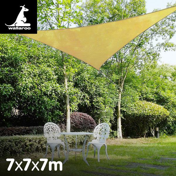 Wallaroo Triangle Shade Sail 7X7x7 Sand Shade Sails