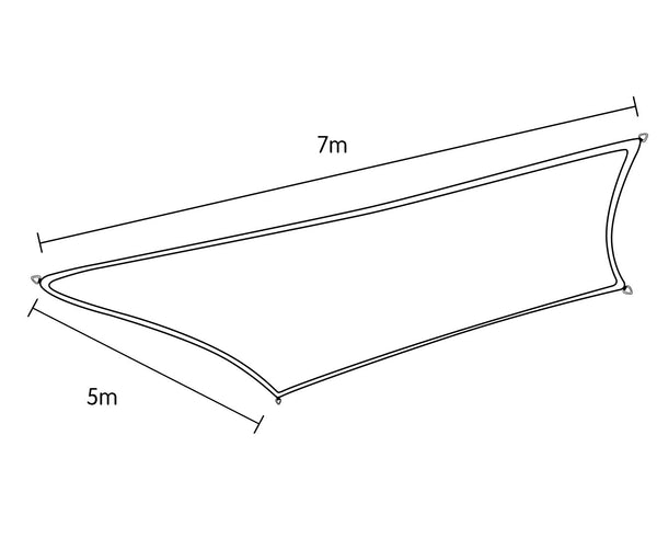 Wallaroo Rectangular Shade Sail 7M X 5M Sand Shade Sails