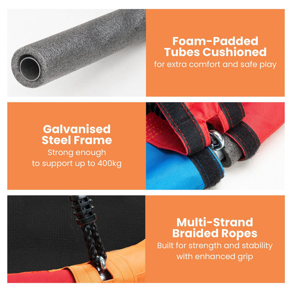 Kahuna Kids 1.2M Tree Saucer Swing Set Round 400Kg With Straps Capacity Outdoor Outdoor Swings