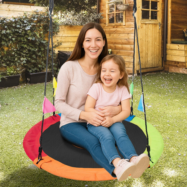 Kahuna Kids 1.2M Tree Saucer Swing Set Round 400Kg With Straps Capacity Outdoor Outdoor Swings