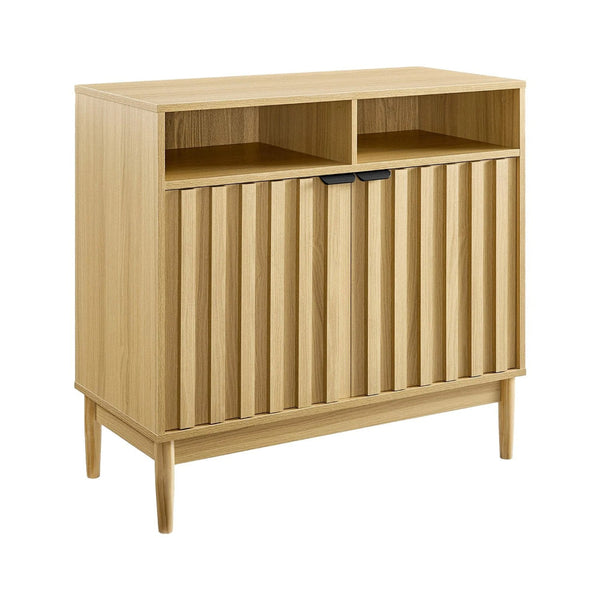 Sarantino Eleni 2 Door Sideboard Buffet Hallway Cabinet Storage Console Cupboard In Natural Cabinets & Cupboards