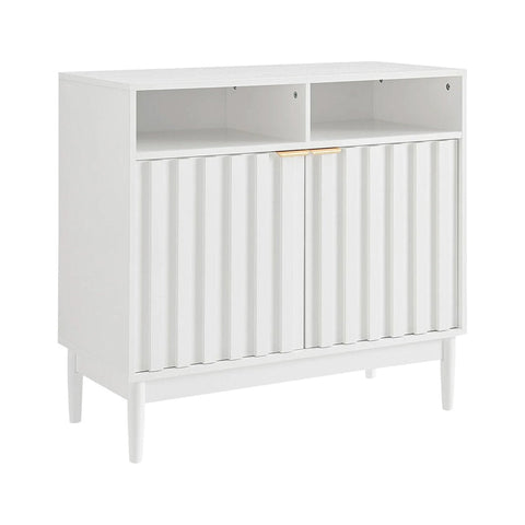 Sarantino Eleni White 2 Door Sideboard Cabinet Storage Console For Home Furniture Cabinets & Cupboards