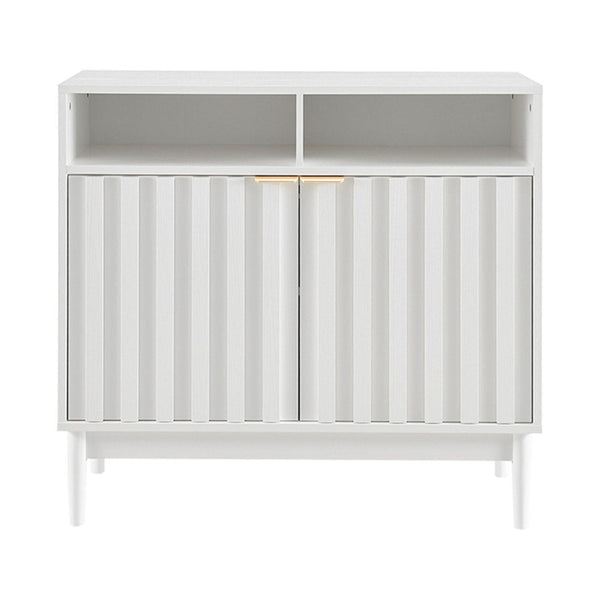 Sarantino Eleni White 2 Door Sideboard Cabinet Storage Console For Home Furniture Cabinets & Cupboards