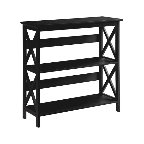 Sarantino Lucas 3 Tier Bookshelf Display Rack In Black Bookshelves