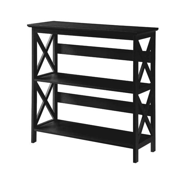 Sarantino Lucas 3 Tier Bookshelf Display Rack In Black Bookshelves