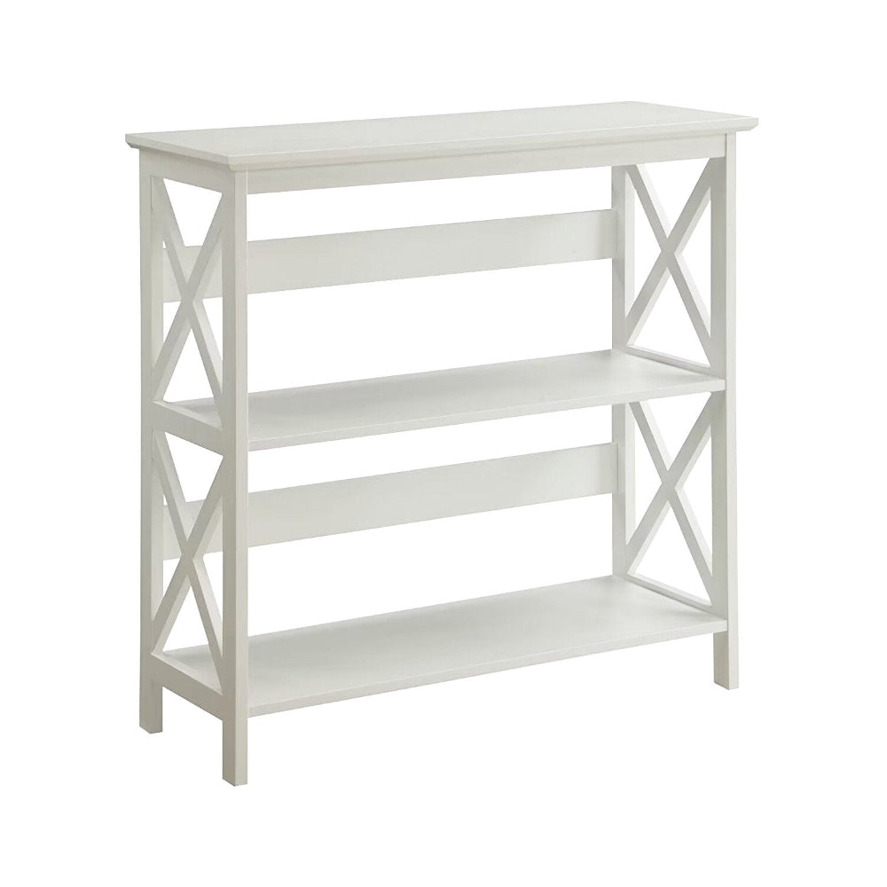 Sarantino Lucas 3 Tier Bookshelf Display Rack In White Bookshelves