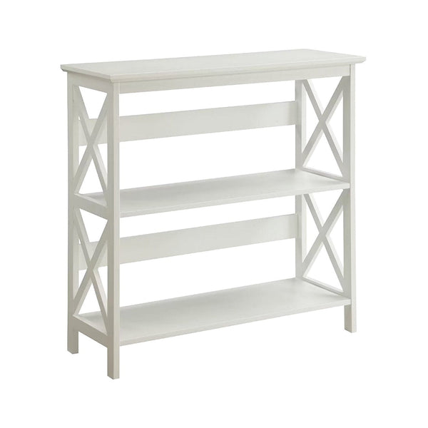 Sarantino Lucas 3 Tier Bookshelf Display Rack In White Bookshelves