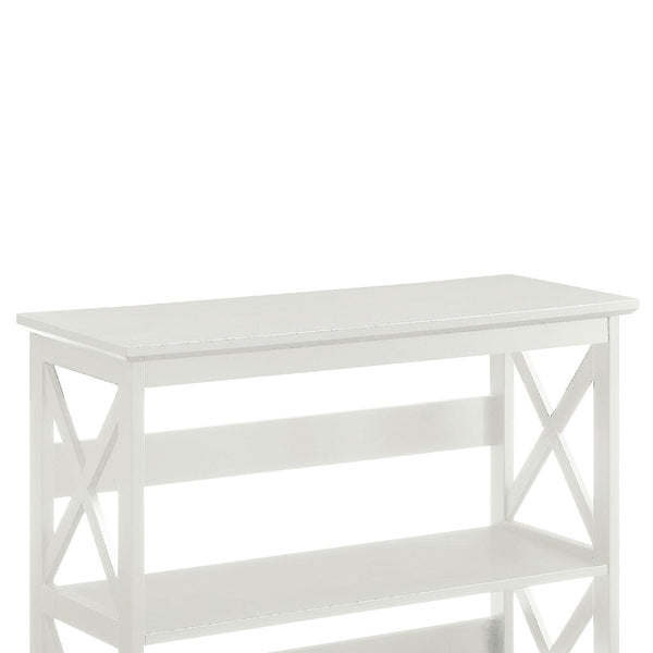 Sarantino Lucas 3 Tier Bookshelf Display Rack In White Bookshelves