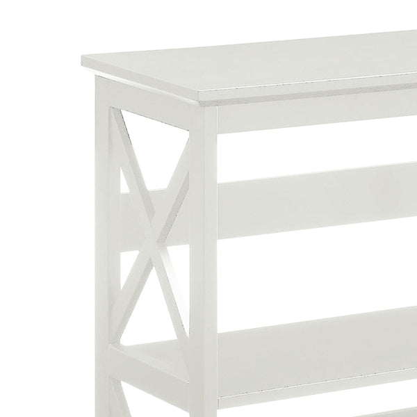 Sarantino Lucas 3 Tier Bookshelf Display Rack In White Bookshelves
