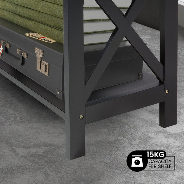 Sarantino Daphne 5 Tier Cross Panel Bookshelf Bookshelves