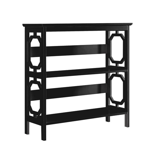 Sarantino Laurel 3 Tier Bookshelf Display Rack In Black Bookshelves