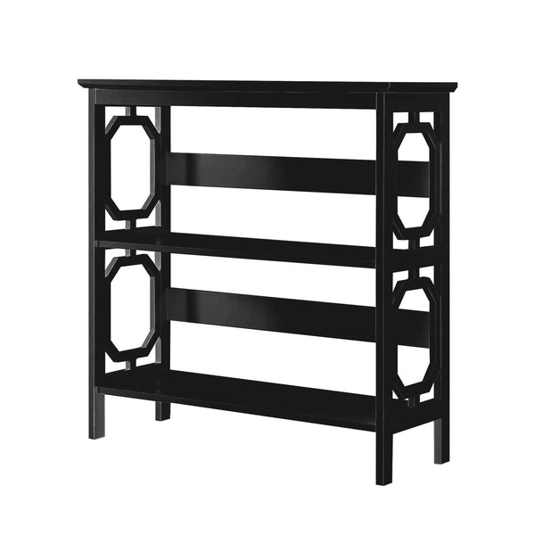 Sarantino Laurel 3 Tier Bookshelf Display Rack In Black Bookshelves