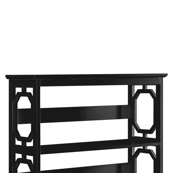 Sarantino Laurel 3 Tier Bookshelf Display Rack In Black Bookshelves