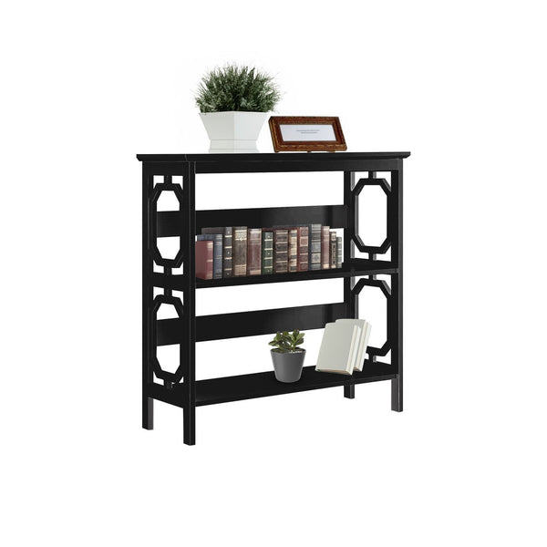 Sarantino Laurel 3 Tier Bookshelf Display Rack In Black Bookshelves