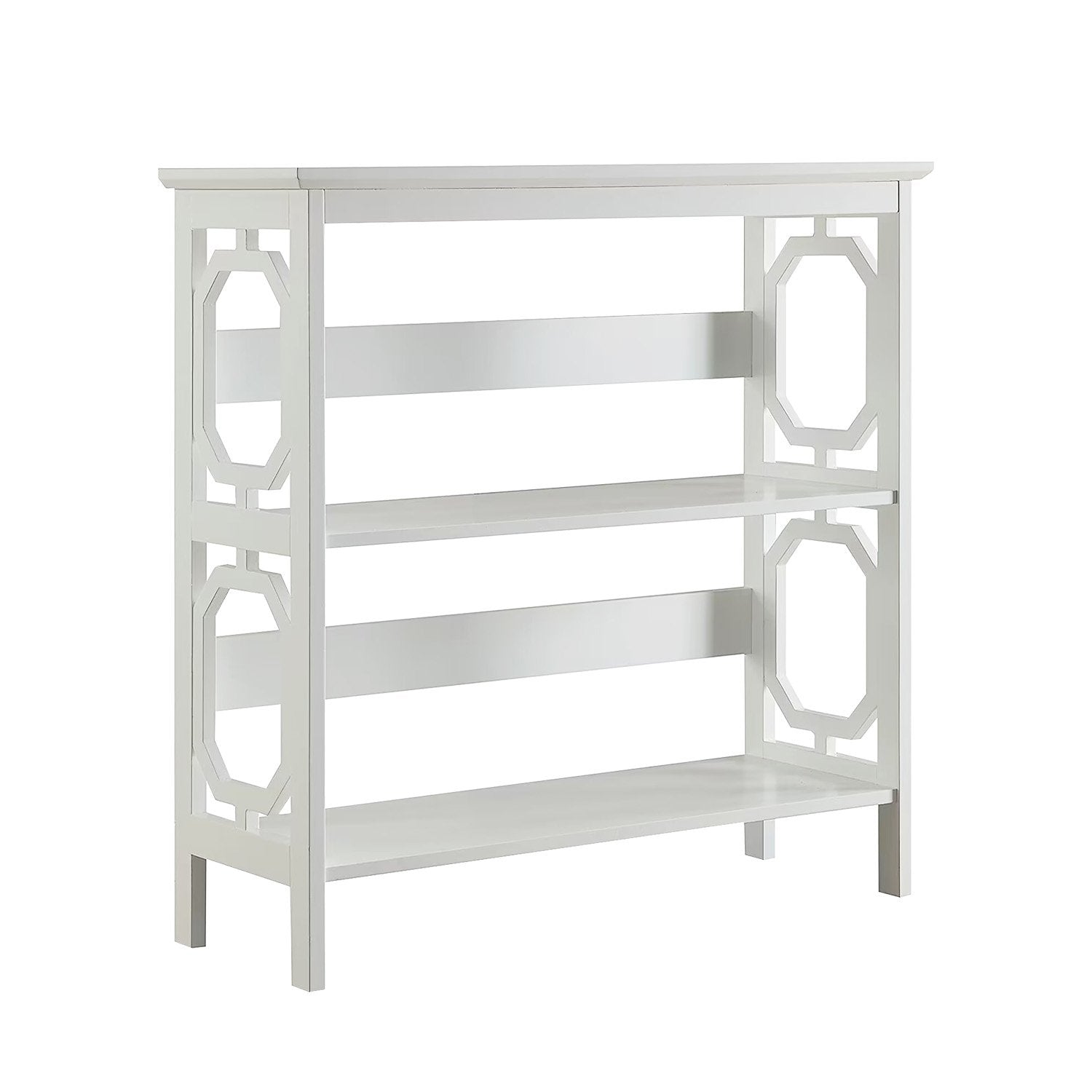 Sarantino Laurel 3 Tier Bookshelf Display Rack In White Bookshelves