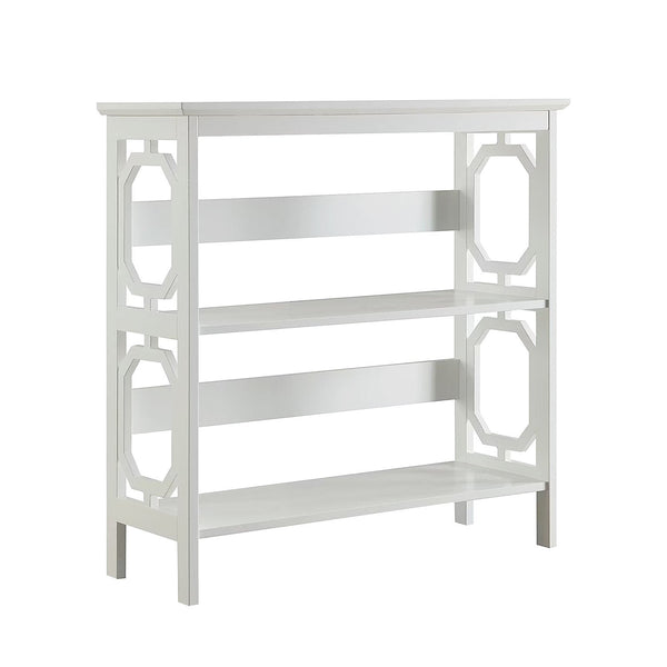 Sarantino Laurel 3 Tier Bookshelf Display Rack In White Bookshelves