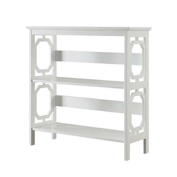 Sarantino Laurel 3 Tier Bookshelf Display Rack In White Bookshelves