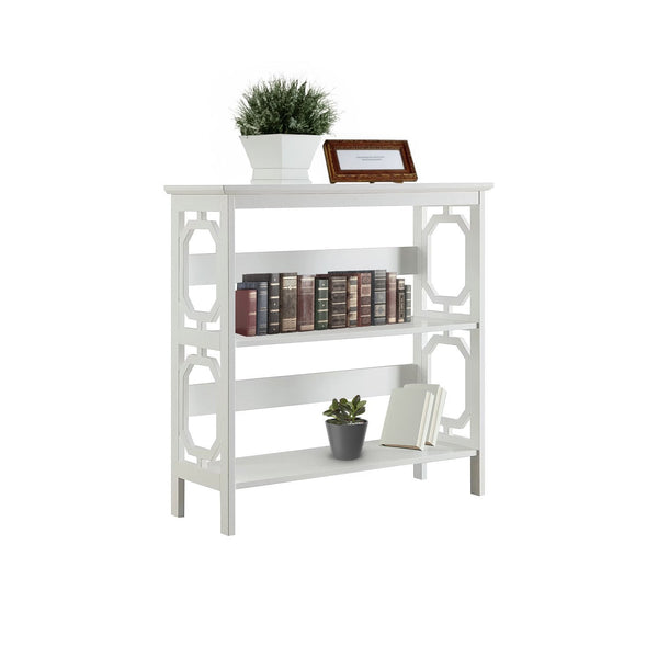 Sarantino Laurel 3 Tier Bookshelf Display Rack In White Bookshelves