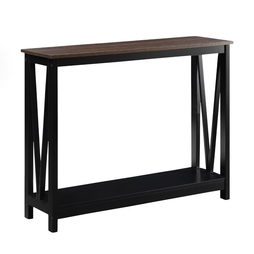 Sarantino Cielo 2 Tier Console Table Dark Walnut Tables