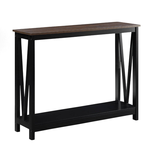 Sarantino Cielo 2 Tier Console Table Dark Walnut Tables