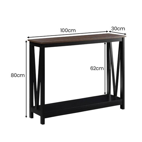 Sarantino Cielo 2 Tier Console Table Dark Walnut Tables