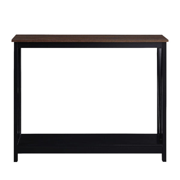 Sarantino Cielo 2 Tier Console Table Dark Walnut Tables