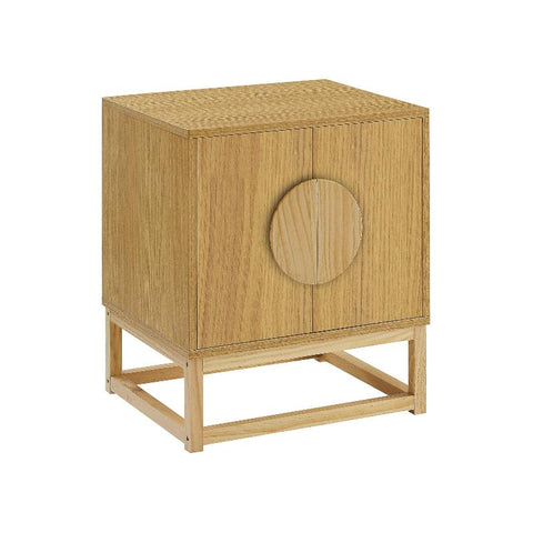 Sarantino Luca Bedside Table Split Door Night Stand Natural Bedside Tables