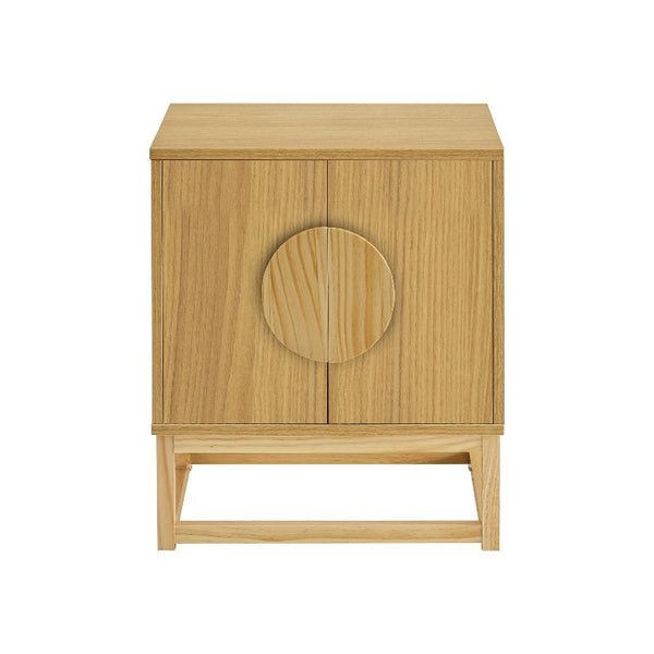 Sarantino Luca Bedside Table Split Door Night Stand Natural Bedside Tables